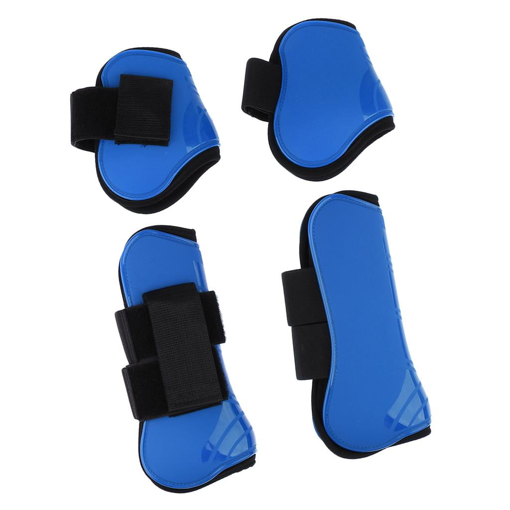 Wswqop 2 Set Horse Leg Boots, Front Hind Legs Tendon and Fetlock Equestrian - PU Shell Royal blue