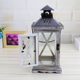 thumbnail image 3 of Yammee Rustic Style Vintage Distressed Wooden Lantern Decorative Hanging Pillar Candle Holder Candlesticks for Tabletop Wedding Party Centerpiece Garden Ornament, 3 of 12