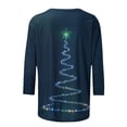 thumbnail image 4 of Hvogkswy Christmas Shirts for Women Oversize Crewneck 3/4 Sleeve T-Shirts Trendy Holiday Print Casual Home Pullover Tops, Gifts for Women, 4 of 5