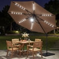 thumbnail image 4 of Costway 10 FT Cantilever Patio Umbrella with Solar LED Lights, 360° Rotation, Easy Tilt Tan, 4 of 10