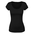 thumbnail image 5 of Essential Basic Scoop Neck Short Sleeve Tee Women Basic Tshirt - Value Pk Deal, Junior to Plus Sizes, 5 of 5