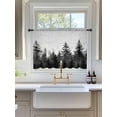 thumbnail image 3 of Sheer Curtains 54 Inch Length, Black Mist Forest Semi Sheer Curtains Light Filtering Window Treatment, Retro Country Watercolor Tree Scenery Privacy Voile Drapes for Living Room Bedroom 52x54 Inch, 3 of 7
