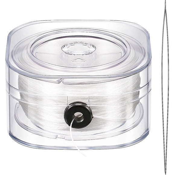 0.8 Mm Elastic Cord Clear Stretchy Bracelet Beading Thread With Beading Needle For Jewelry Bracelet Making(clear)