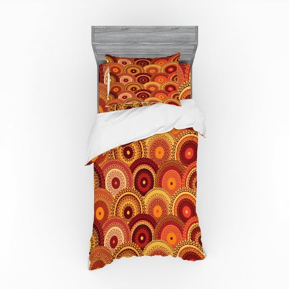 Ambesonne Mandala Bedding Set 3 Pcs, Mandala Round, Twin, Multicolor