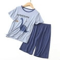 thumbnail image 2 of Jamsmile Toddler Boys Outfit Sets Round Neck Elastic Waist Dinosaur Print Tops With Shorts Two Piece Playwear Casual Sleepwear Lounge Sets, 2 of 5