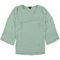 thumbnail image 1 of Alfani Blusa con mangas de ilusión para mujer, verde, 2X, 1 of 1
