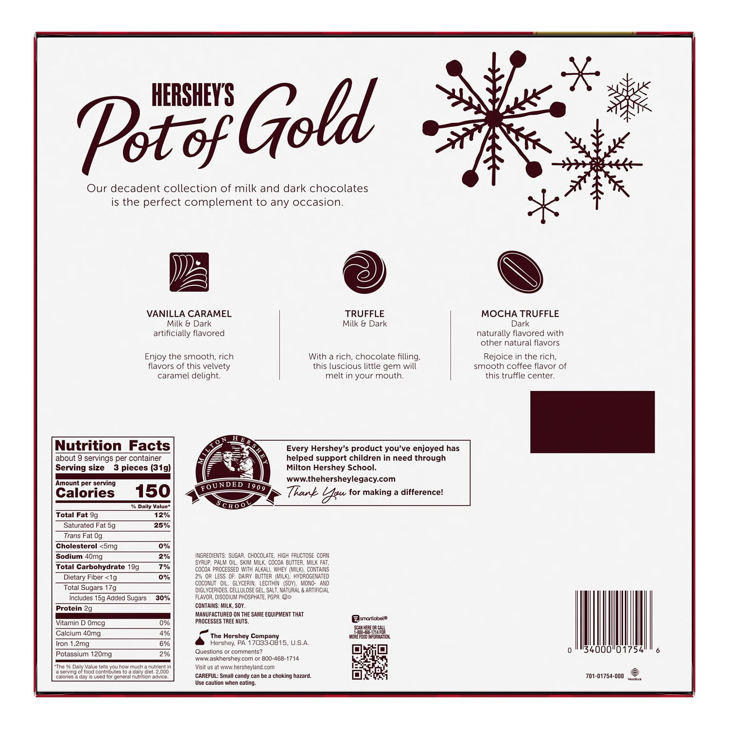 (2 pack) Hershey's Pot of Gold Assorted Milk and Dark Chocolate Christmas Candy, Gift Box 10 oz, 28 Pieces