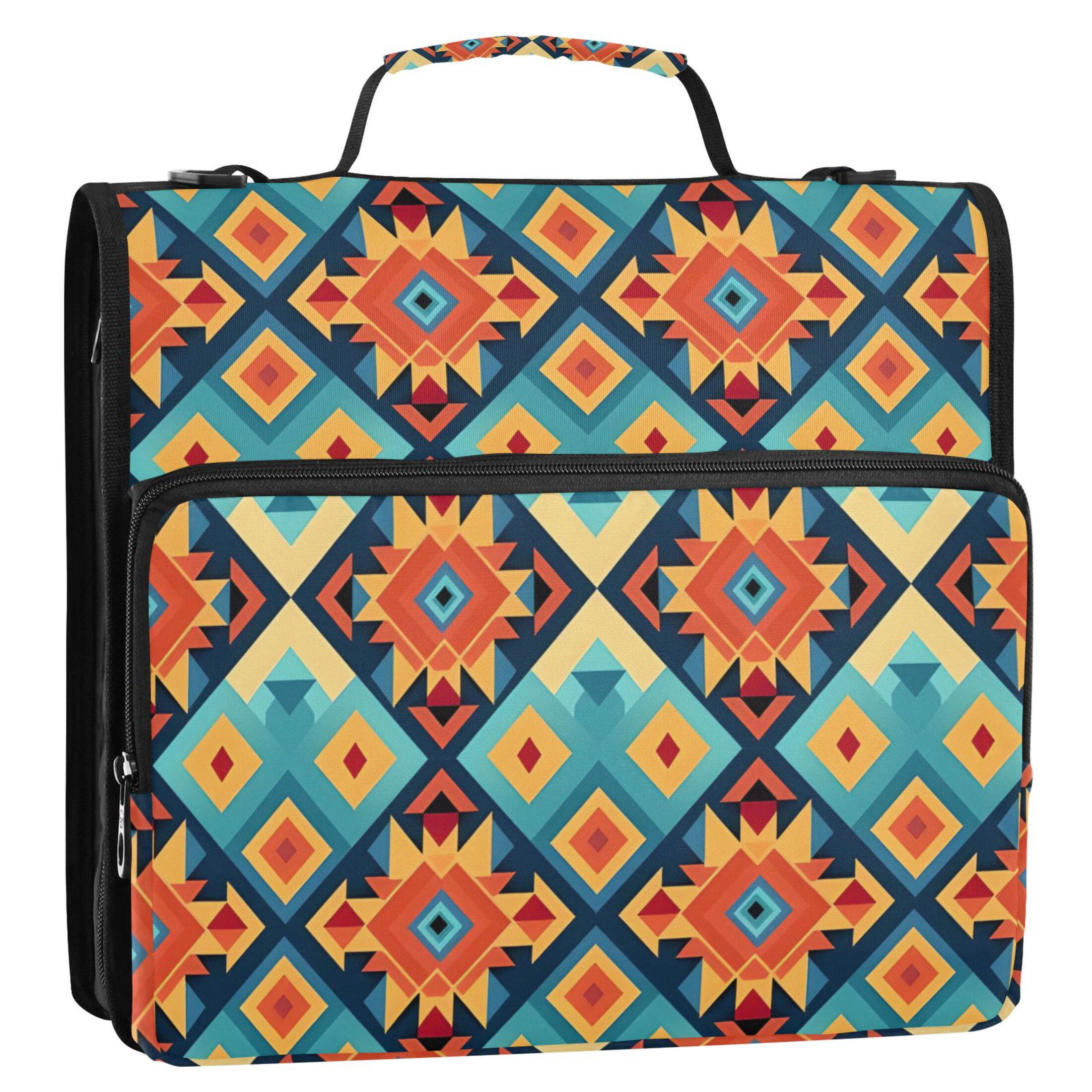 ALAZA Zipper Binder Bohomia Retro Print 3 Ring Trapper Keeper File Folder Organizer Bag
