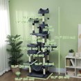 thumbnail image 2 of CoSoTower 81" Large Cat Tree w/ Scratching Posts, Condos, Beds, Hammocks, Jumping Platforms, Toy Balls, Rope Cat Toy, Dark Grey, 2 of 7