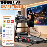 12MPH Folding Treadmill with 20% Auto Incline, 300-400 LB Capacity, Treadmills for Home Running Walking, 5.1HP Brushless Motor, Foldable Electric Treadmill Running Machine with APP & Bluetooth
