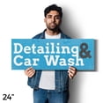 thumbnail image 4 of Detailing and Car Wash Vinyl Decal 2 Pack of 24 Inch x 9 Inch Weatherproof Heavy-Duty Adhesive Backing | Vehicle Cleaning Services, Polishing, Affordable Rates | Made in USA, 4 of 6