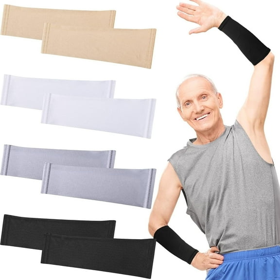 4 Pairs Skin Protection Sleeve for Arm Breathable Forearm Protector Arm Sleeve for Gardener Working Sport (8 Inch Long)