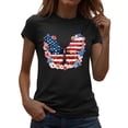 thumbnail image 2 of Vetsdori Short Sleeve T Shirts for Women American Flag Fourth of July Pullover Summer Red White and Blue,Independence Day Graphic USA Years Anniversary Casual Womens Shirts Fashion, 2 of 7