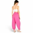 thumbnail image 5 of Women's Relaxed Fit Drawstring Hem Pants with Elastic Waist- Fuchsia,Small, 5 of 7