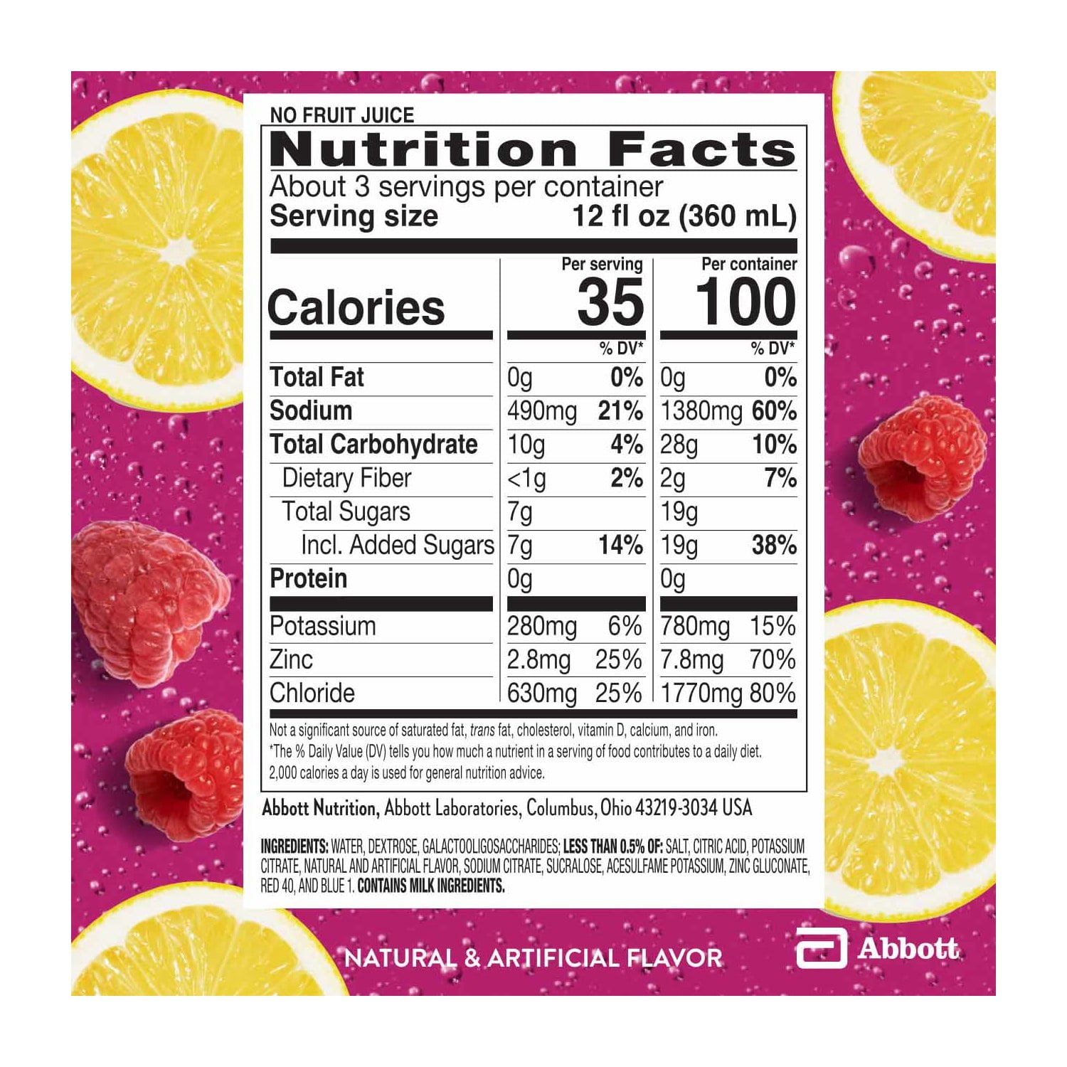 Pedialyte AdvancedCare Plus Electrolyte Drink, Raspberry Lemonade, 1 Liter