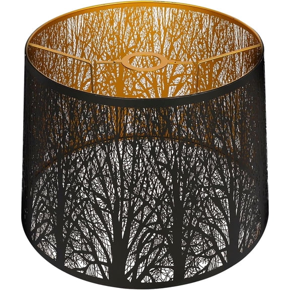 Large Lamp Shades, Drum Big Lampshade for Table Lamp, Black Lampshade For Floor Lamp Pendant Light, 12x14 x10 Inch