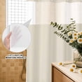 thumbnail image 3 of No Hook Shower Curtain, Ivory White Shower Curtains for Bathroom with See Through Top Window, Modern Pure Ivory White Waterproof & Washable Bath Curtain 60"x72", 3 of 9