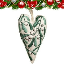 XMMSWDLA DIY Heart Embroidery Christmas Ornament Kit - Handmade Cross Stitch Hanging Decor with Needles & Thread, Festive Xmas Tree Decoration for Beginners