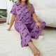 thumbnail image 5 of Conjunto de pijama de mujer con cuello redondo, estampado de letras, talla grande, multicolor, cómodo, manga corta, pantalones largos, top de poliéster para mujer, 5 of 5