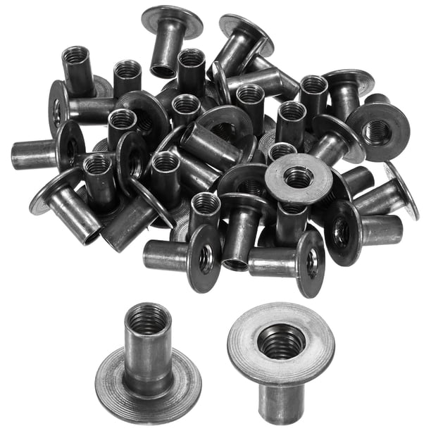 Uxcell 50-Pack M8x20mm Tuercas en T Galvanizadas de Acero al Carbono Tuercas de Soldadura de Base Redonda Grises
