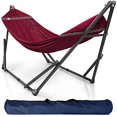 thumbnail image 1 of Tranquillo Hamac Double Universel de 106,5 Pouces avec Support et Sac Ajustables, Rouge, 1 of 5