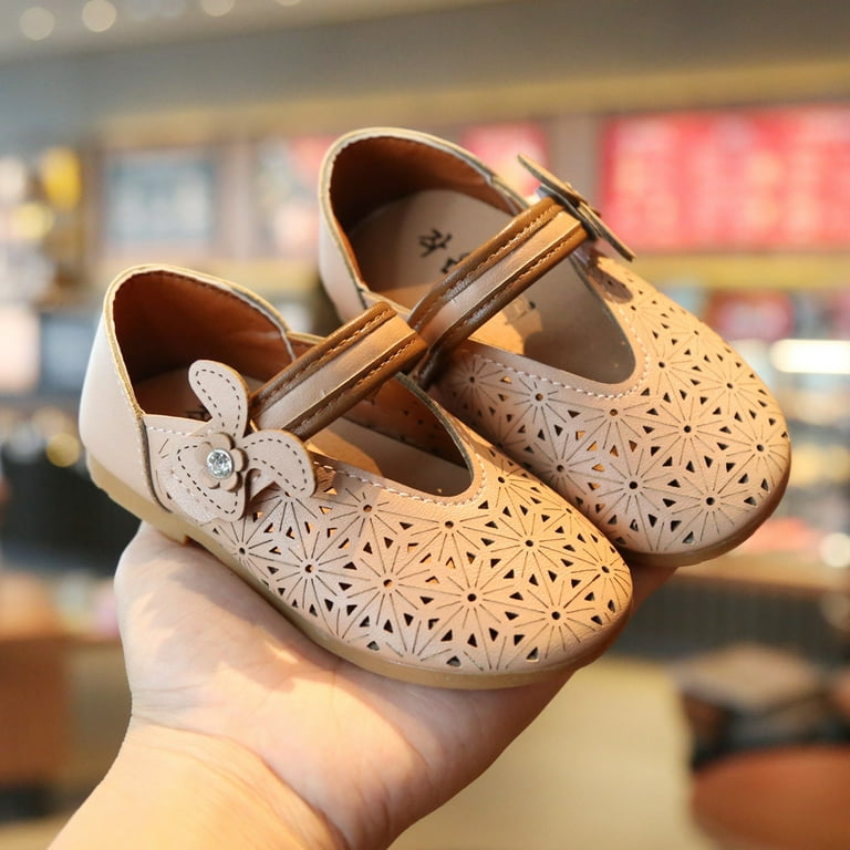 ZENMELE Kids Sandals Elegant Shoe Infant Shoes Cute Casual Girls Kids Hollowed Shoes Baby Out Sandals Princess Baby Shoes Slide Sandal 18M 24M Walmart
