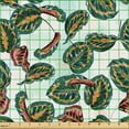 thumbnail image 2 of Ambesonne Tropical Fabric by the Yard Upholstery, Exotic Maranta Leaves Art, 10 Yards, Teal Mint Green and Raspberry, 2 of 5