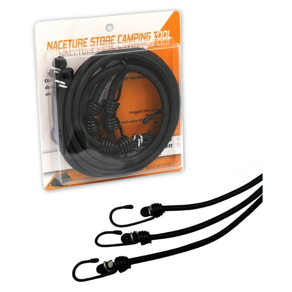 3 Pcs 36 Inch Heavy Duty Small Bungee Cord with Hooks - Perfect for Camping, Luggage, Tents