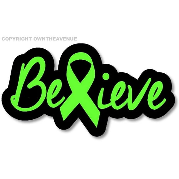 Believe Lymphoma Lime Green Car Truck Bumper Cup Vinyl Decal Sticker 6" Model FC