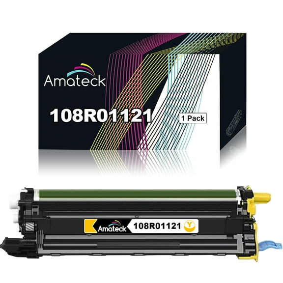 Amateck Compatible Drum Unit Replacement for Xerox 108R01121 Yellow 1 Pack for VersaLink C400, VersaLink C405, VersaLink C405DN, Phaser 6600, WorkCentre 6605, WorkCentre 6655