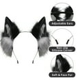 thumbnail image 3 of CuteStreet Furry Wolf Ears Headband Handmade Faux Fur Cosplay Costume Party Hairband, 3 of 5