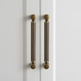 thumbnail image 6 of Goo-Ki 6 Pack 5''(128mm) Hole Center Antique Brass Cabinet Pulls, Zinc Alloy Knurled Grip Cabinet Handles for Drawer,Dresser,Cupboard Wardrobe Cabinet, 6 of 7