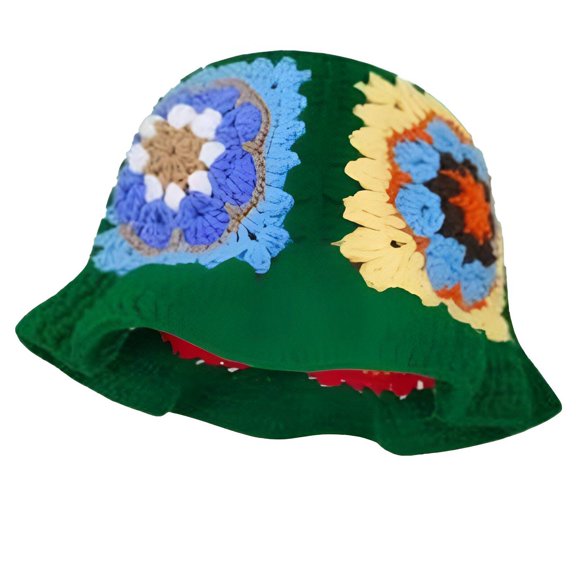 TELOLY Bucket Hat,Colorful Design Crochet Hats for Women,Fun and Eye-Catching Bucket Hats,Style1
