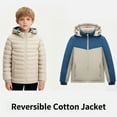 thumbnail image 2 of Mercatoo Boys Hooded Puffer Jacket Lightweight Insulated Windproof Winter Coat Kids Packable Reversible Water R𝐞sistant Girls Overcoat, 2 of 7