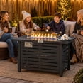 thumbnail image 2 of Outsunny Propane Fire Pit Table W/ Rain Cover 50,000 BTU Outdoor Firepit, 2 of 9