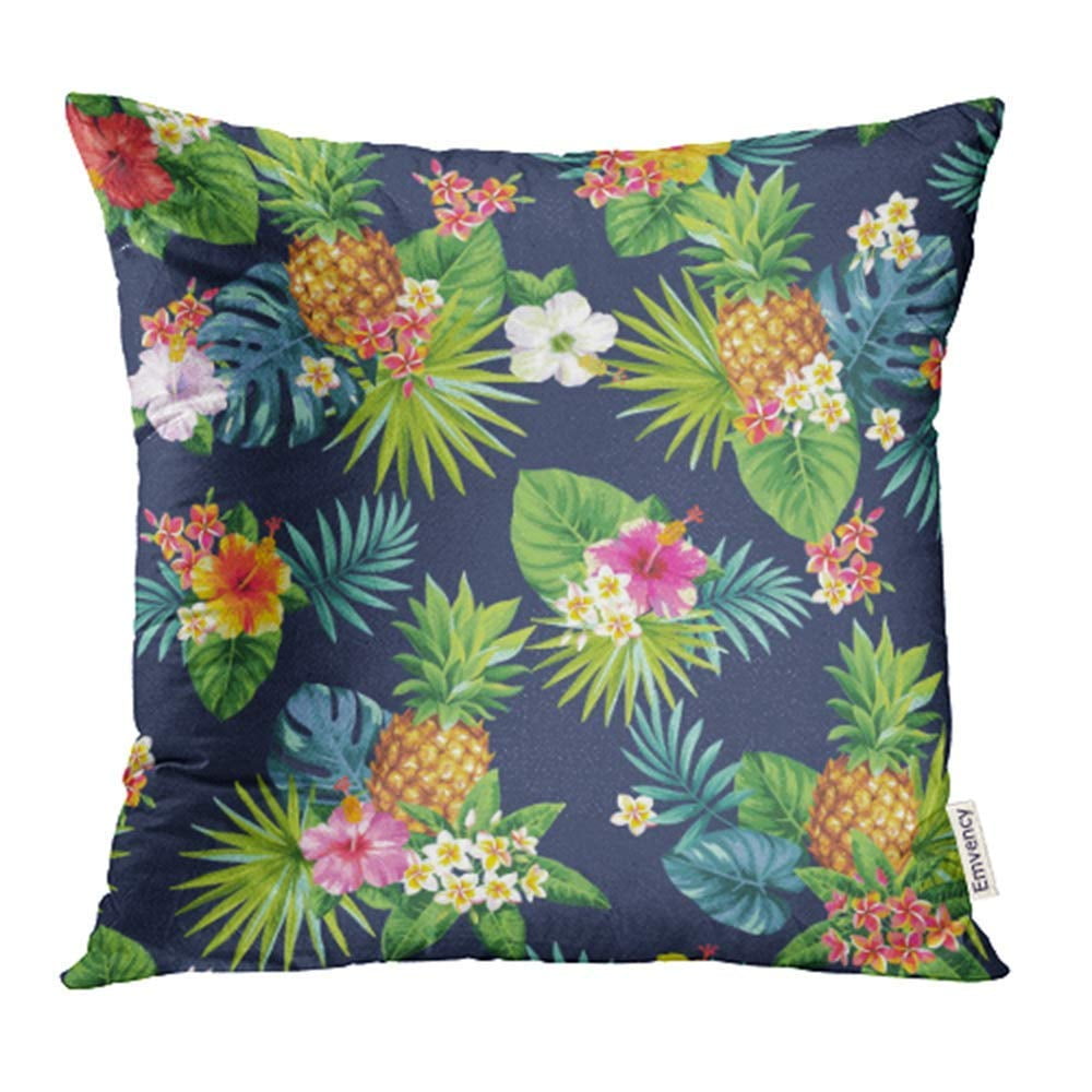 CMFUN Floral Hawaiian with Pineapples Tropical Palm Leaves and Flowers
