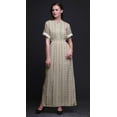 thumbnail image 5 of Bimba Rayon Stripe,Leaves & Rose Floral Printed Gown Kimono Sleeves Summer Long Maxi SlitÂ&nbsp;Dress-XX-Large, 5 of 6