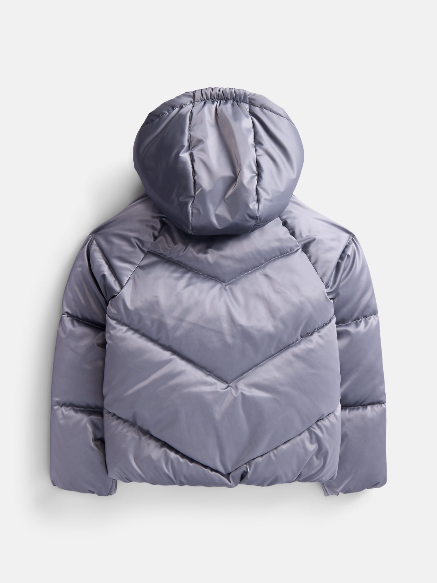 Wonder Nation Girls Heavyweight Puffer Jacket with Hood, Sizes 4-18
