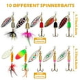 thumbnail image 6 of Fishing Lure Spinnerbait Kit with Tackle Box, 8 Pcs/10 Pcs Bass Trout Perch Salmon Hard Metal Rooster Tail Fishing Lures Kit, 6 of 7