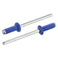 thumbnail image 1 of Unique Bargains Rivets Aveugles Tête Ronde Plate en Aluminium de 3,2 Mm x 9 Mm, Pack de 100 Bleu, 1 of 5
