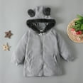 thumbnail image 2 of MuZeFu Kids Winter Warm Snow Clothes Outwear 2-7T Toddler Kids Baby Boys Girls Fashion Cute Solid Color Keep Warm Zipper Bear Ear Hooded Jacket Coat, 2 of 9