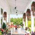 thumbnail image 6 of Bxaolu Artificial Hanging Flowers Outdoor Faux Plants Spring Summer Decor Fake Silk Violets, Realistic UV Resistant Trailing Vines Porch Yard Indoor Wedding Favors(Red,2Pcs), 6 of 8