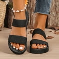 thumbnail image 2 of Rokment Women's Platform Beach Sandals Stylish Simple Comfortale Elastic Band Open Toe Chunky Mid Heel Memory Foam Slingback Walking Dress Summer Shoes D Size 7, 2 of 7