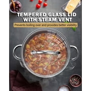 Cook N Home Basics Stainless Steel Pots Set, 1.5 & 3 Qt Sauce Pots with Lid, 5.5 Qt Dutch Oven Stockpot, Induction Compatible, Dishwasher & Oven Safe, Riveted Handles, 6-Piece