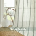 thumbnail image 5 of DriftAway Farmhouse Vertical Striped Linen Blend Textured Light Filtering Semi Sheer Curtains for Living Room Bedroom 63 Inches Long Drapes 2 Panels, 5 of 8