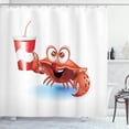 thumbnail image 1 of Ambesonne Crabs Shower Curtain, Thirsty Marine Animal, 69"Wx84"L, Vermilion White Blue, 1 of 3