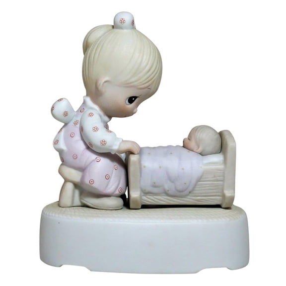 Precious Moments Figurine: E-5204 The Hand that Rocks the Future (5.5") Mozart's Lullaby