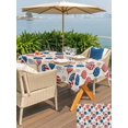 thumbnail image 5 of Outdoor Tablecloth with Umbrella Hole for Patio/Picnic/Party/Camping, Independence Day Waterproof Table Cloth Rectangle Table Cover Washable, American Flag Balloon Firework Linen (60"x 84"), 5 of 9