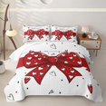 thumbnail image 2 of Manfei Red Coquette Bow Twin Quilt Set For Girls,Romantic Loves Pattern Twin Coverlet Set For Kids,2pcs, 2 of 7