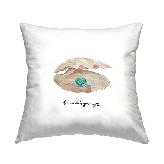 Stupell Industries Motivating Oyster Pearl Decorative Printed Throw Pillow, 18 x 18